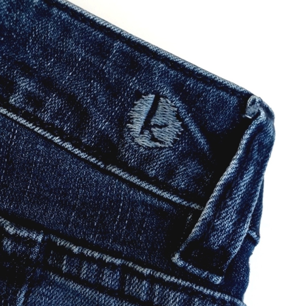 Kensie Women’s Two Tone Denim Blue Panel Straight Leg Mid Rise Jeans 2/ 26 - Picture 11 of 14